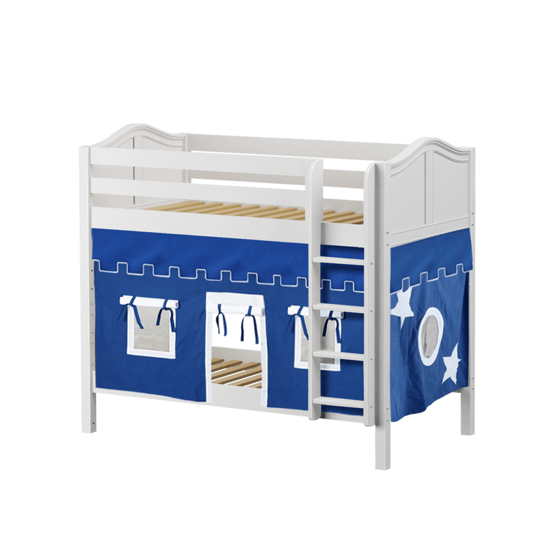 Maxtrix Twin Medium Bunk Bed with Straight Ladder + Curtain