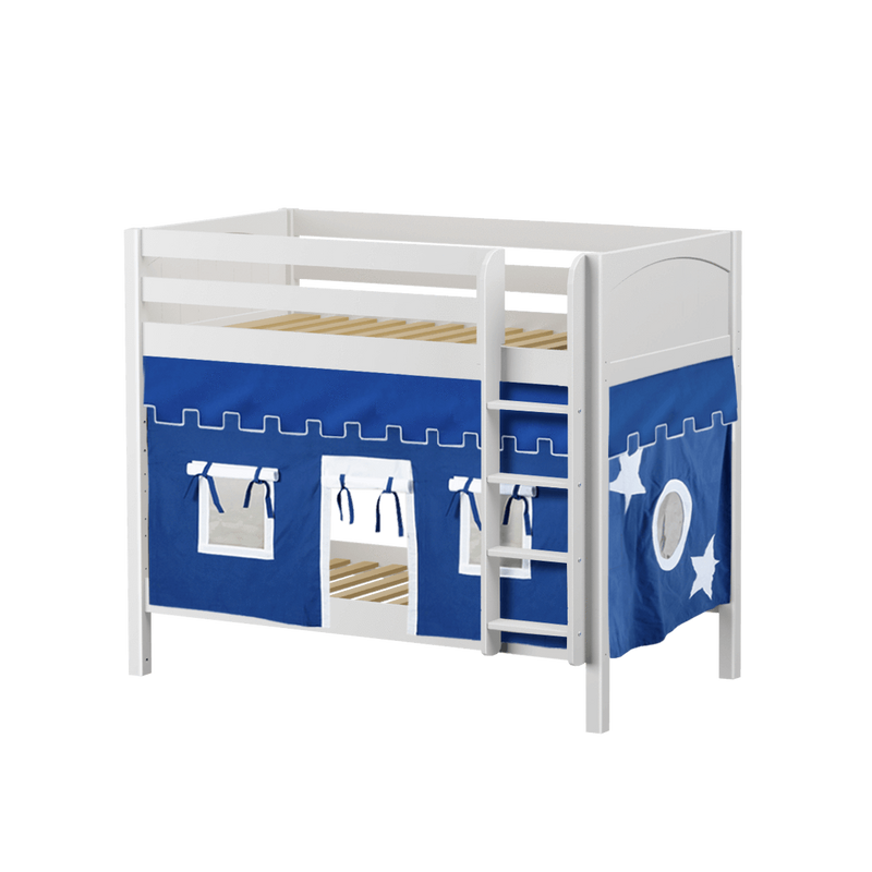 Maxtrix Twin Medium Bunk Bed with Straight Ladder + Curtain