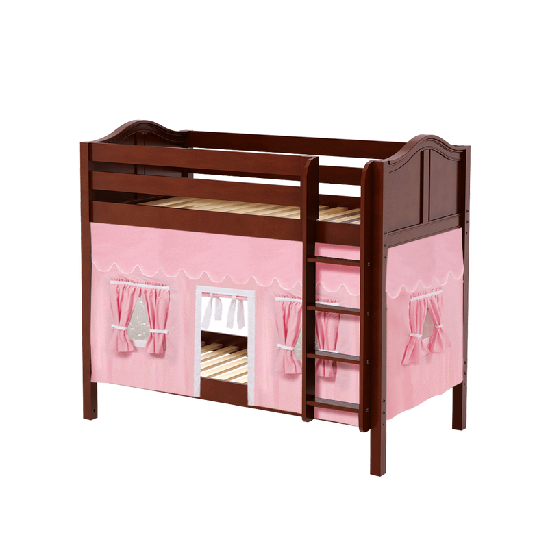 Maxtrix Twin Medium Bunk Bed with Straight Ladder + Curtain