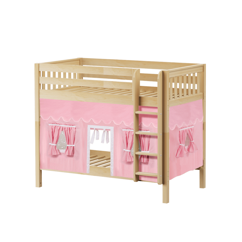 Maxtrix Twin Medium Bunk Bed with Straight Ladder + Curtain