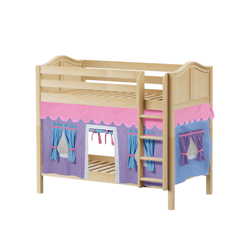 Maxtrix Twin Medium Bunk Bed with Straight Ladder + Curtain