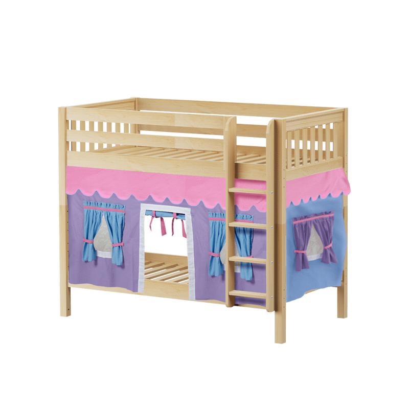 Maxtrix Twin Medium Bunk Bed with Straight Ladder + Curtain