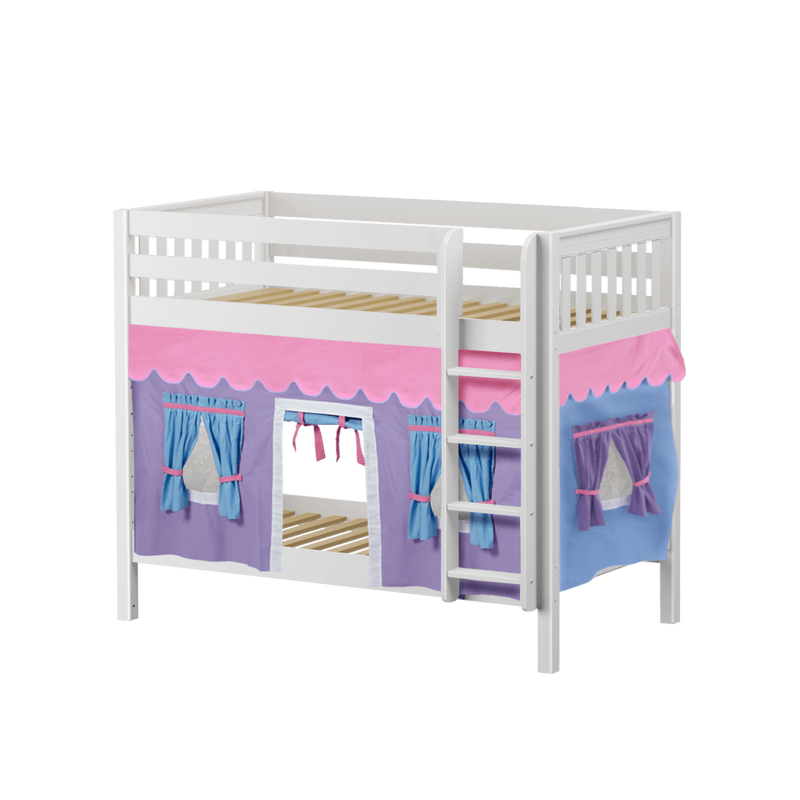 Maxtrix Twin Medium Bunk Bed with Straight Ladder + Curtain