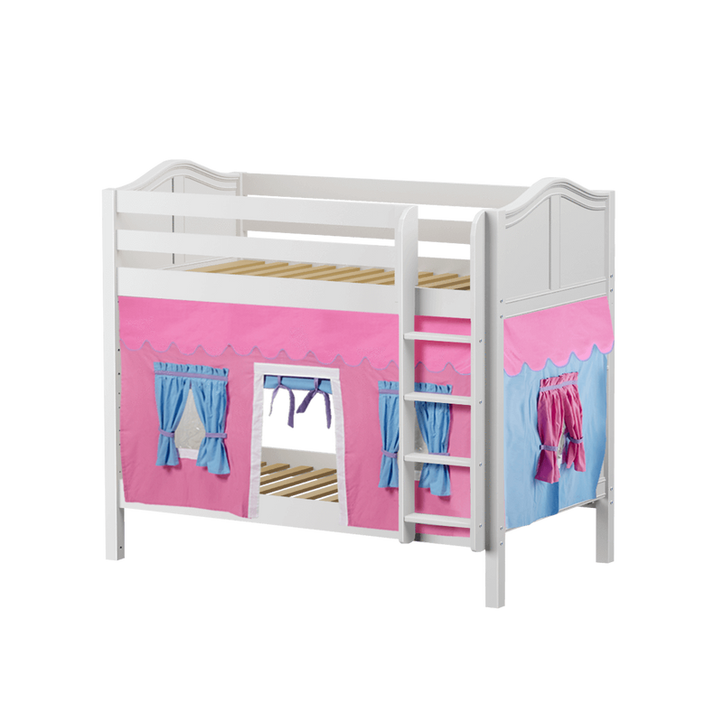 Maxtrix Twin Medium Bunk Bed with Straight Ladder + Curtain