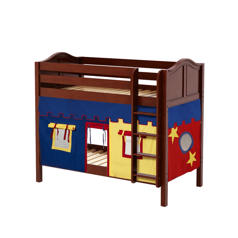 Maxtrix Twin Medium Bunk Bed with Straight Ladder + Curtain
