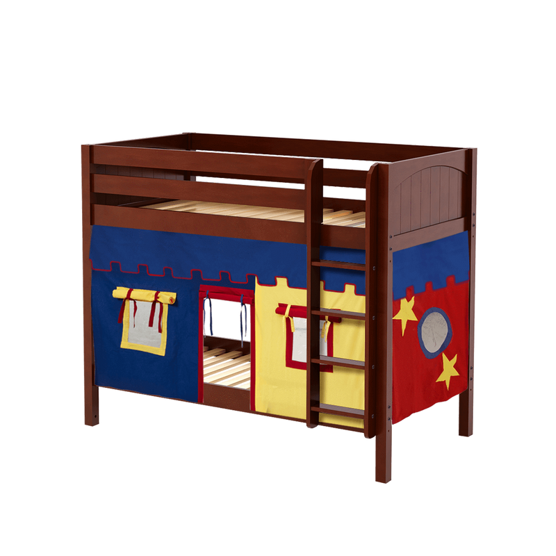 Maxtrix Twin Medium Bunk Bed with Straight Ladder + Curtain
