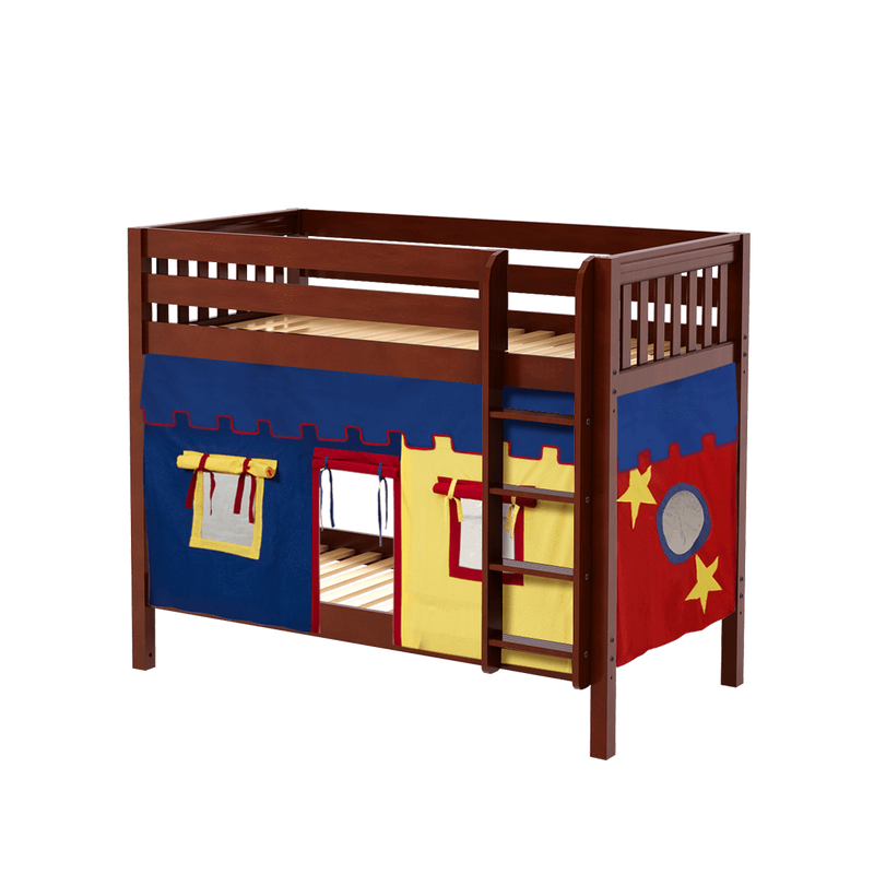 Maxtrix Twin Medium Bunk Bed with Straight Ladder + Curtain