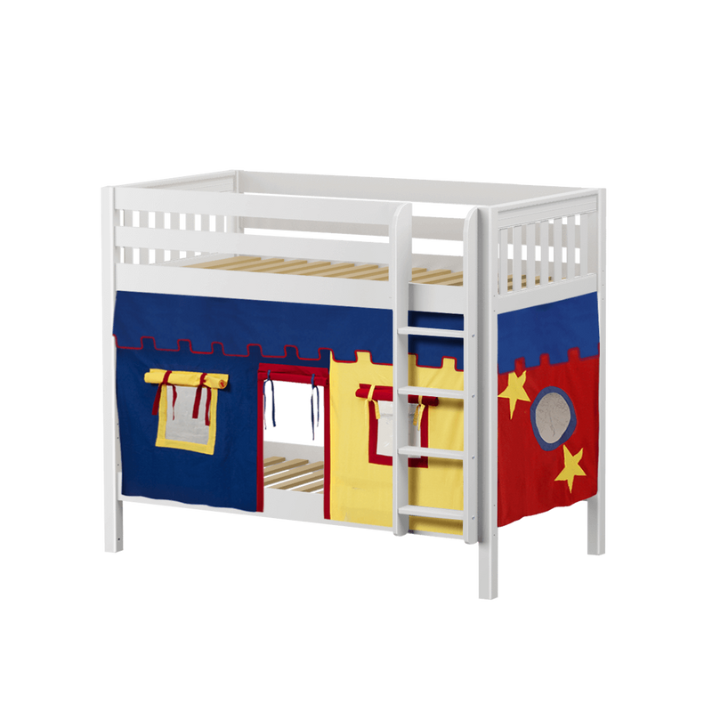 Maxtrix Twin Medium Bunk Bed with Straight Ladder + Curtain