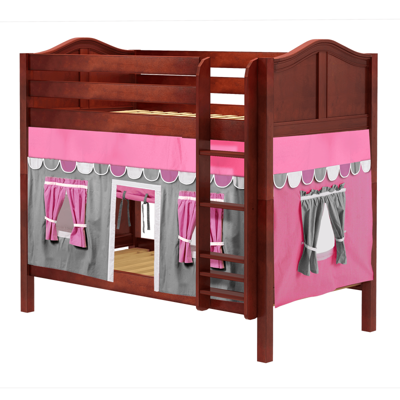 Maxtrix Twin Medium Bunk Bed with Straight Ladder + Curtain