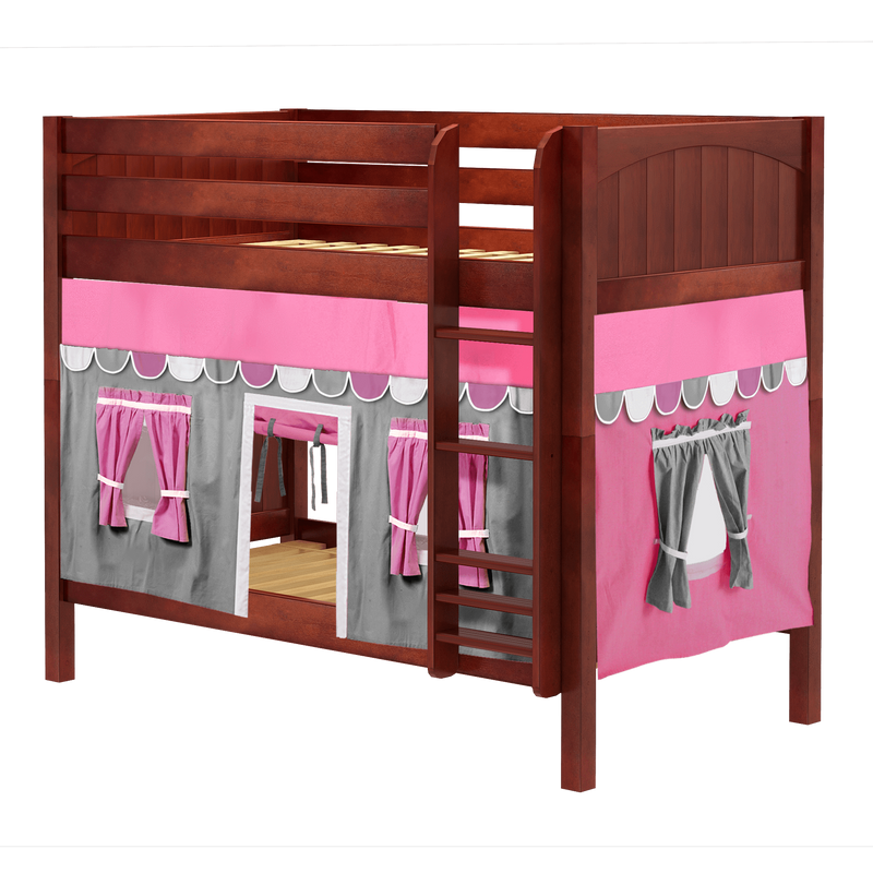 Maxtrix Twin Medium Bunk Bed with Straight Ladder + Curtain