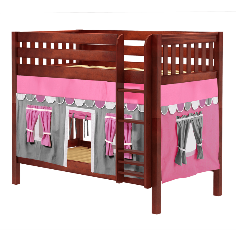 Maxtrix Twin Medium Bunk Bed with Straight Ladder + Curtain