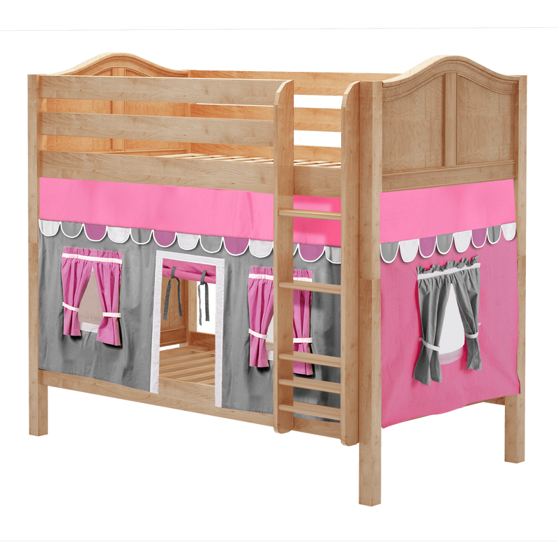 Maxtrix Twin Medium Bunk Bed with Straight Ladder + Curtain