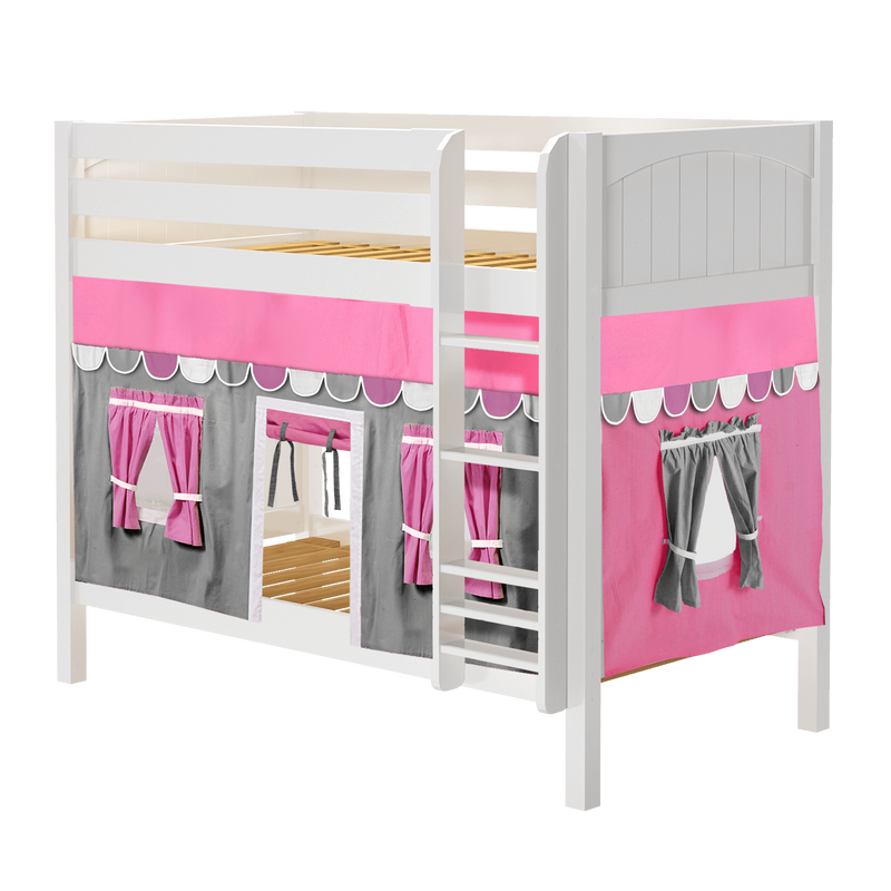 Maxtrix Twin Medium Bunk Bed with Straight Ladder + Curtain