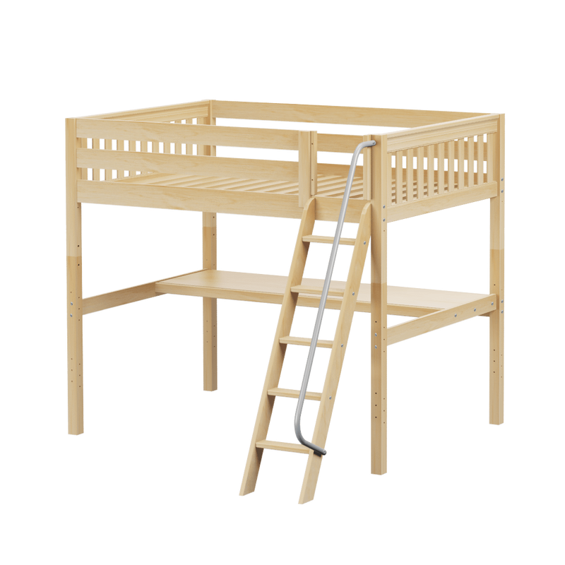 Maxtrix Full High Loft Bed with Angled Ladder + Desk