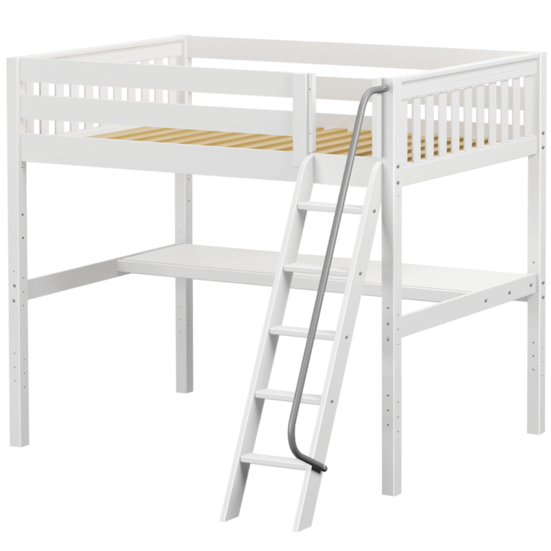 Maxtrix Full XL High Loft Bed with Angled Ladder + Desk