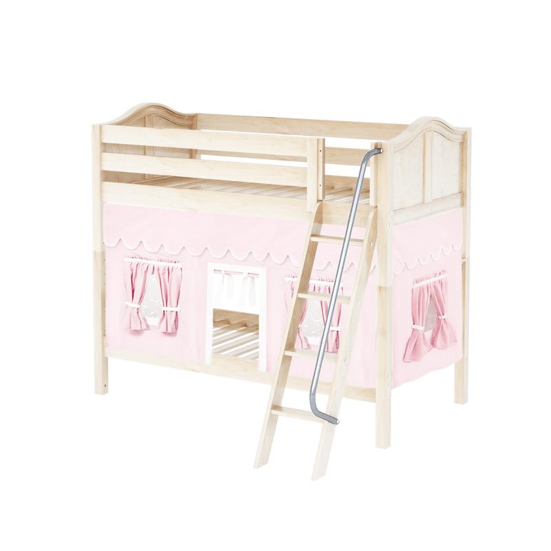Maxtrix Twin Medium Bunk Bed with Angled Ladder + Curtain