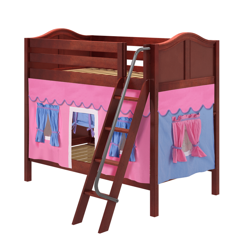 Maxtrix Twin Medium Bunk Bed with Angled Ladder + Curtain