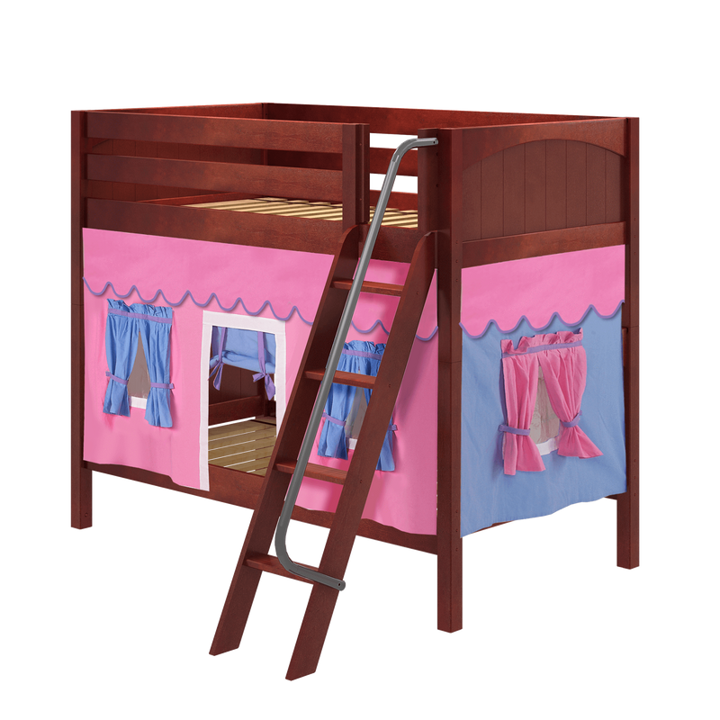 Maxtrix Twin Medium Bunk Bed with Angled Ladder + Curtain