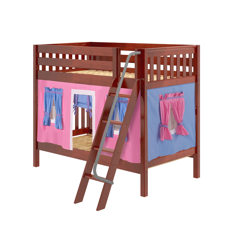 Maxtrix Twin Medium Bunk Bed with Angled Ladder + Curtain