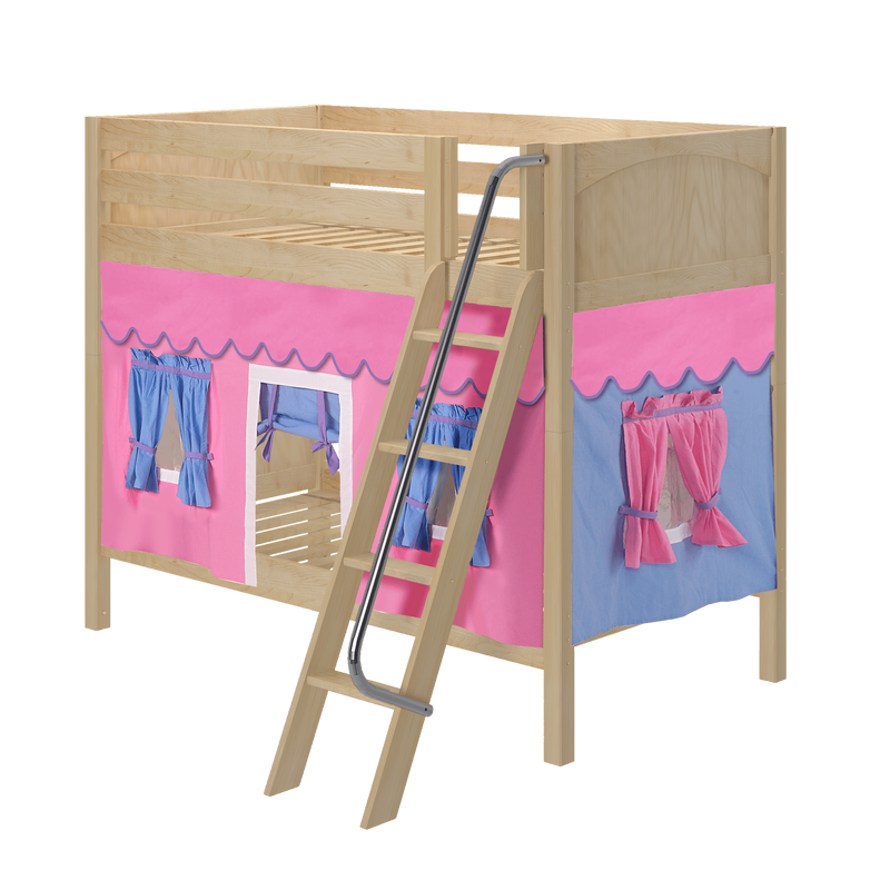 Maxtrix Twin Medium Bunk Bed with Angled Ladder + Curtain