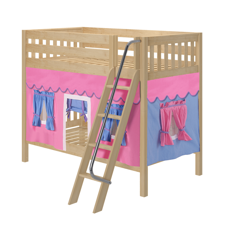Maxtrix Twin Medium Bunk Bed with Angled Ladder + Curtain