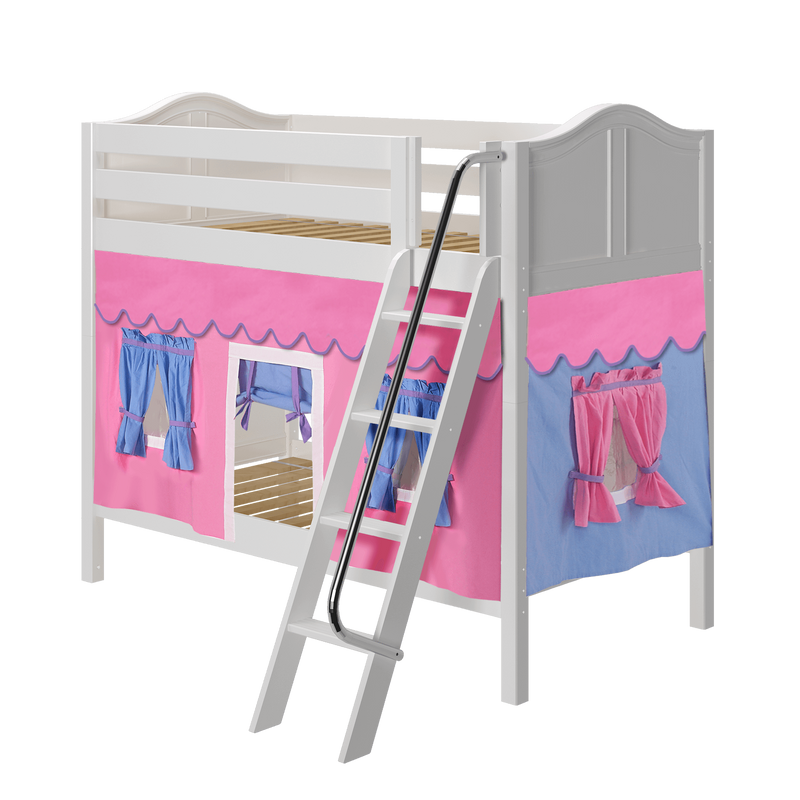 Maxtrix Twin Medium Bunk Bed with Angled Ladder + Curtain