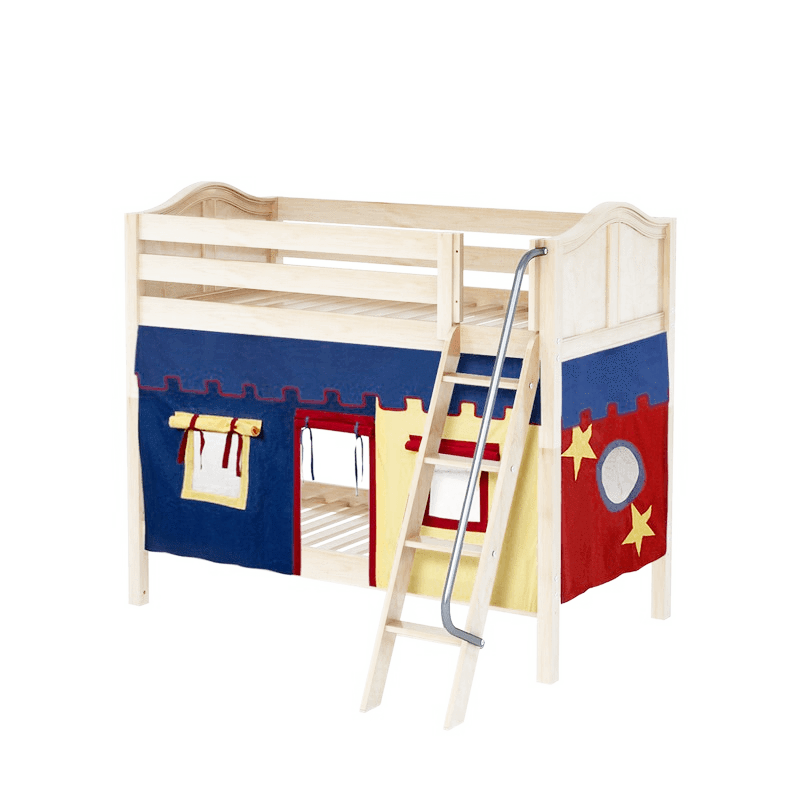 Maxtrix Twin Medium Bunk Bed with Angled Ladder + Curtain