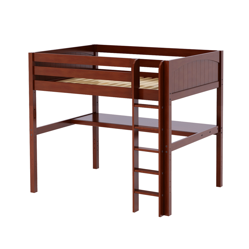 Maxtrix Full High Loft Bed with Straight Ladder + Desk
