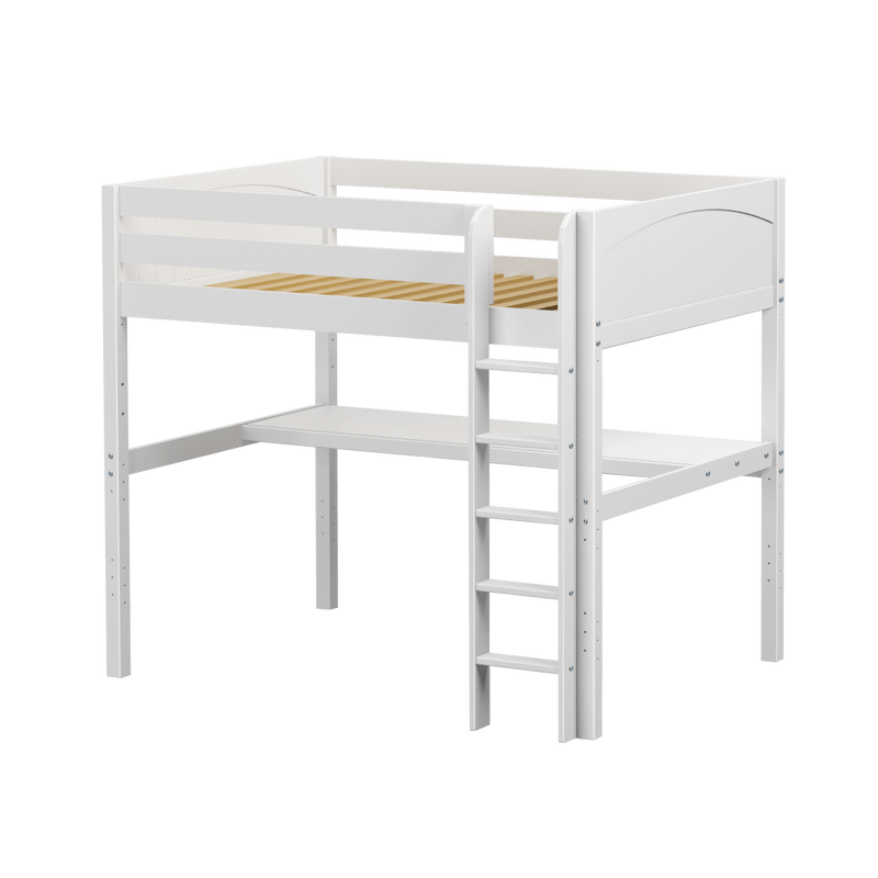 Maxtrix Full High Loft Bed with Straight Ladder + Desk