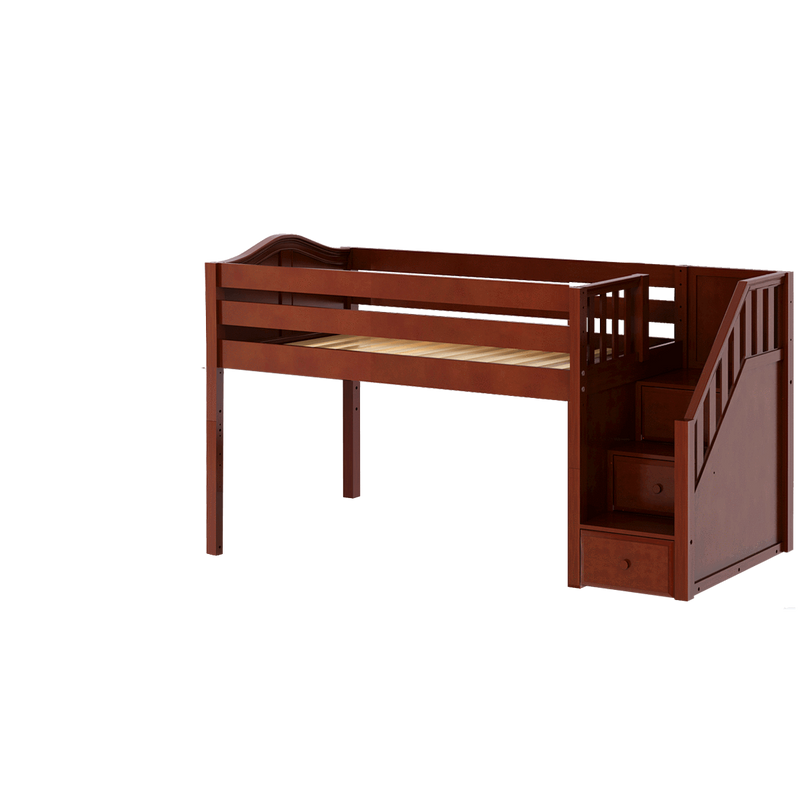 Maxtrix Twin Low Loft Bed with Stairs