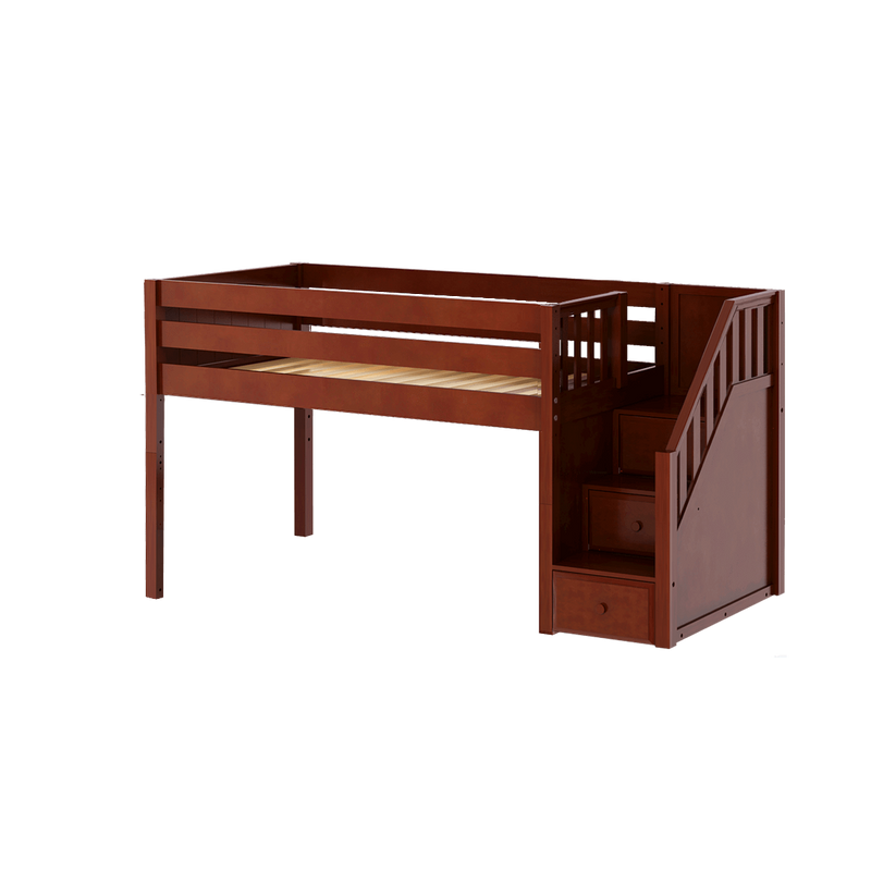 Maxtrix Twin Low Loft Bed with Stairs