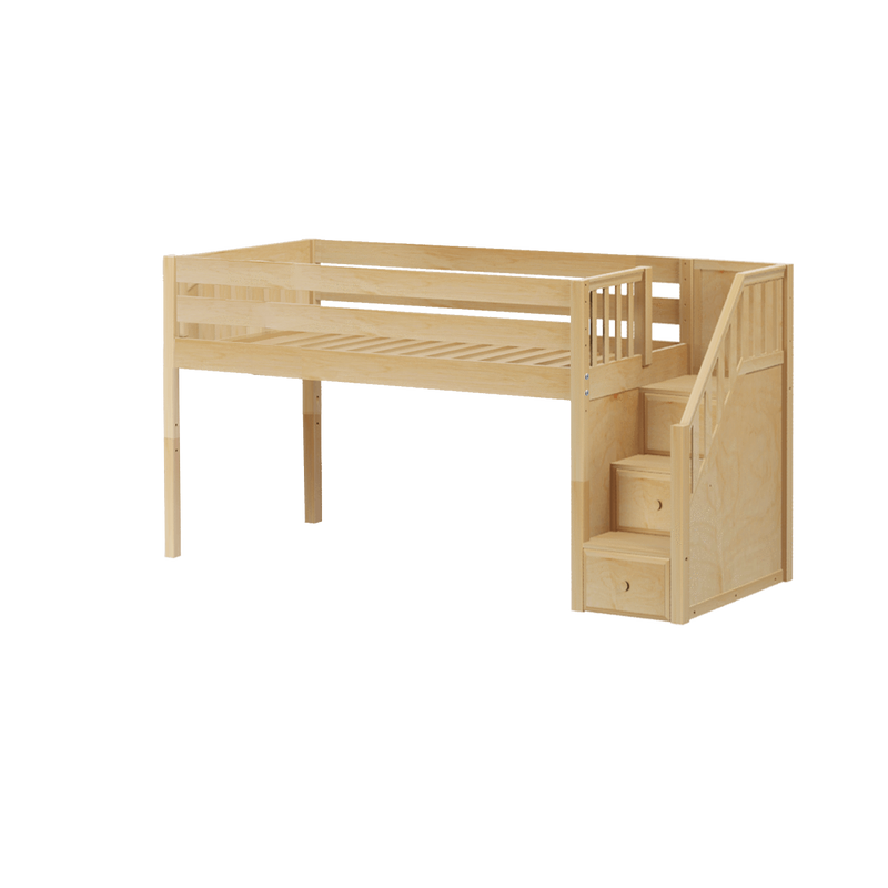 Maxtrix Twin Low Loft Bed with Stairs