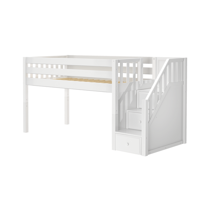 Maxtrix Twin Low Loft Bed with Stairs