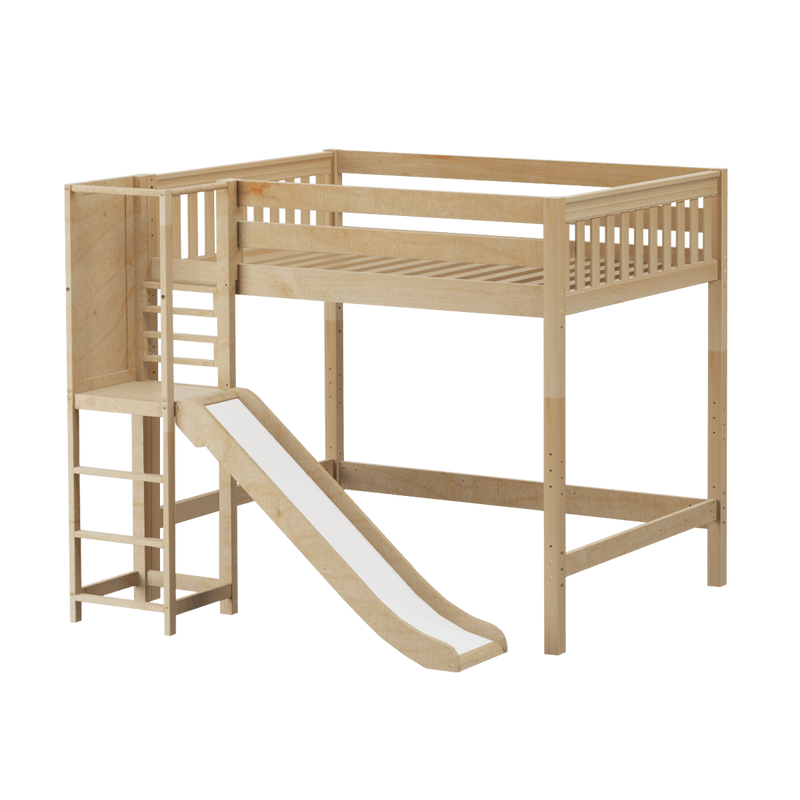 Maxtrix Full High Loft Bed with Slide Platform
