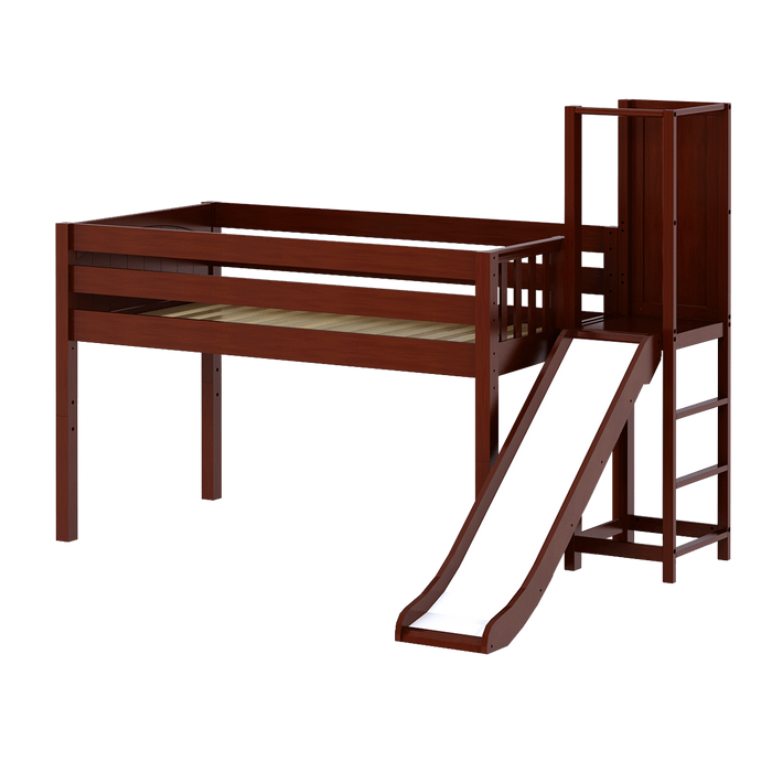 Maxtrix Twin Low Loft Bed with Slide Platform