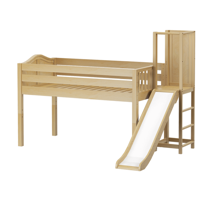 Maxtrix Twin Low Loft Bed with Slide Platform