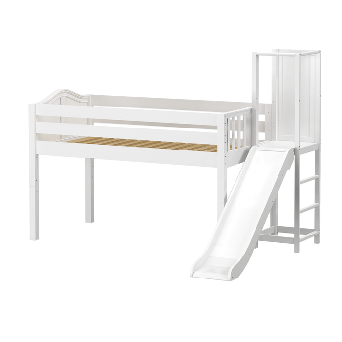 Maxtrix Twin Low Loft Bed with Slide Platform