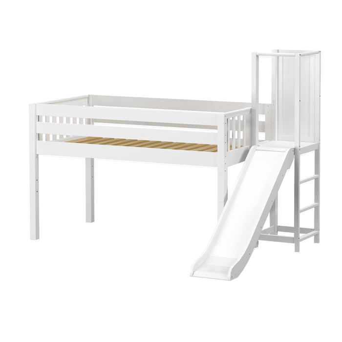 Maxtrix Twin Low Loft Bed with Slide Platform