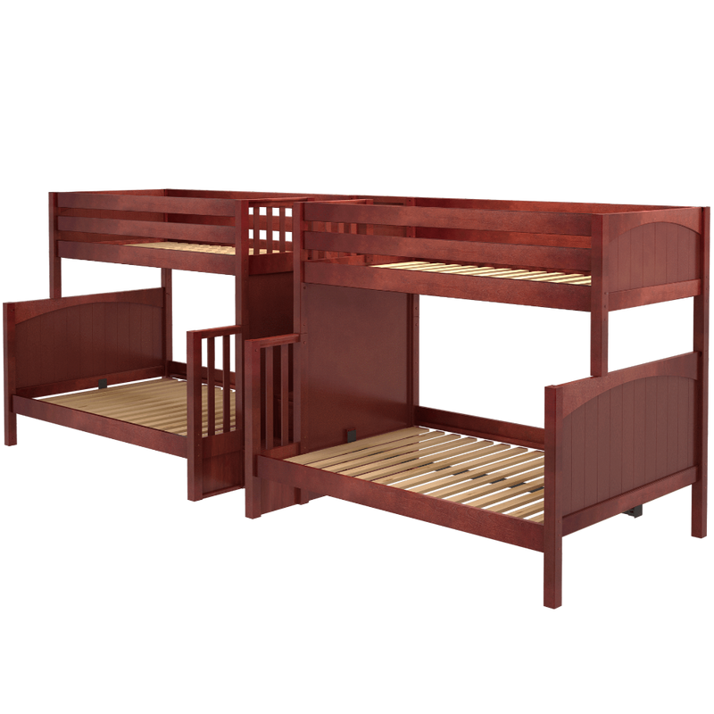 Maxtrix Twin over Full Quadruple Bunk Bed with Stairs