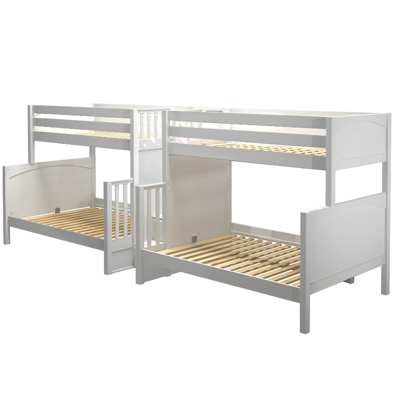 Maxtrix Twin over Full Quadruple Bunk Bed with Stairs
