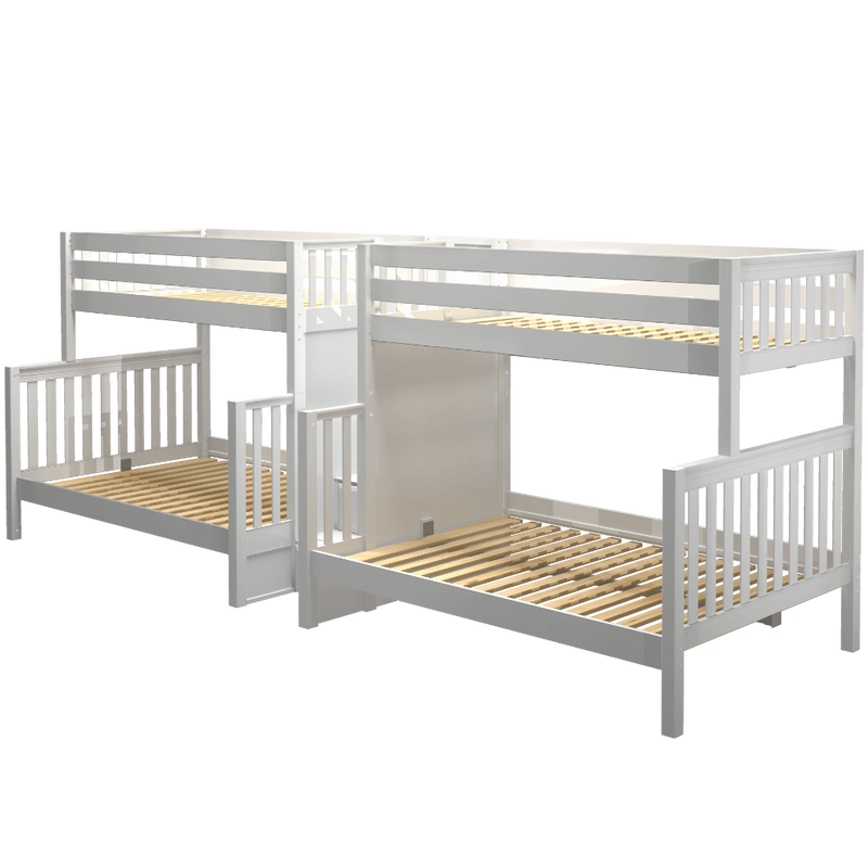 Maxtrix Twin over Full Quadruple Bunk Bed with Stairs