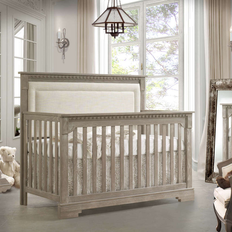 Natart Ithaca "5-in-1'' Convertible Crib with Upholstered Panel