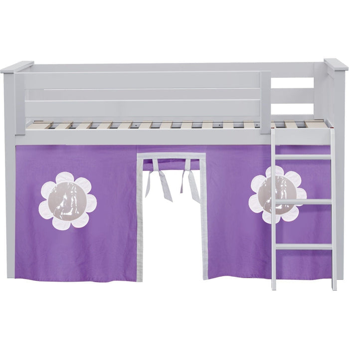 Jackpot Deluxe York Twin Play Loft with Purple/White Curtain