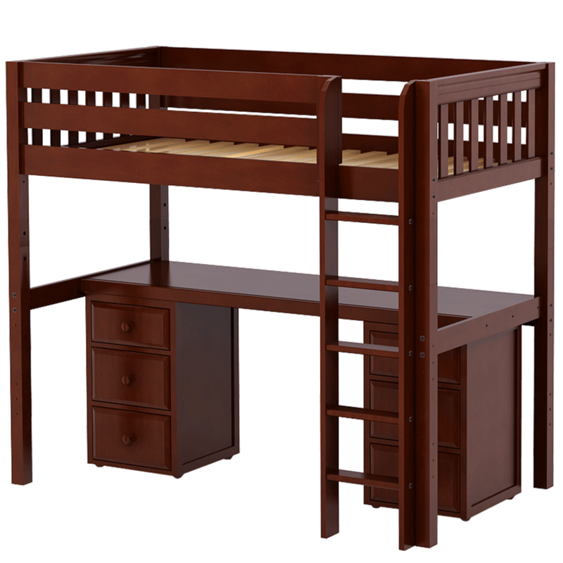 Maxtrix Twin XL High Loft Bed with Straight Ladder + Desk