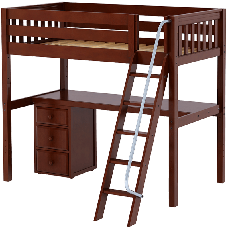 Maxtrix Twin XL High Loft Bed with Angle Ladder + Desk