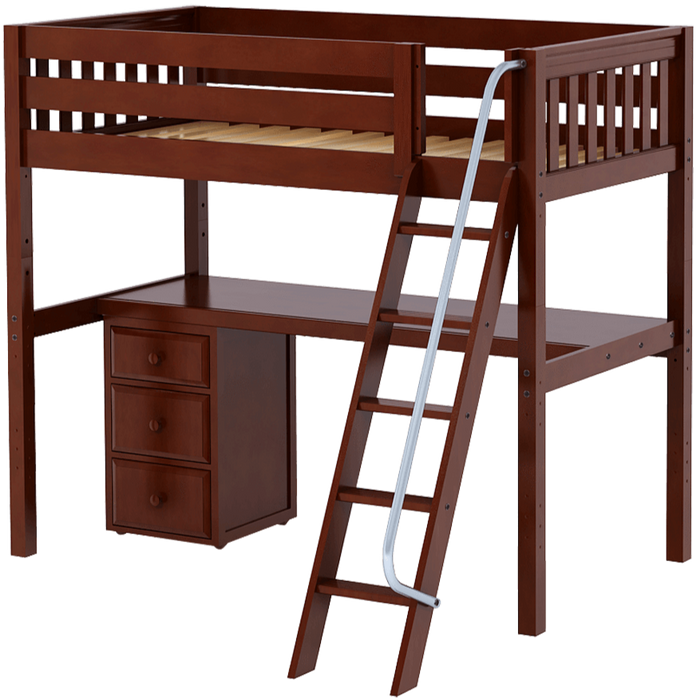 Maxtrix Twin XL High Loft Bed with Angle Ladder + Desk