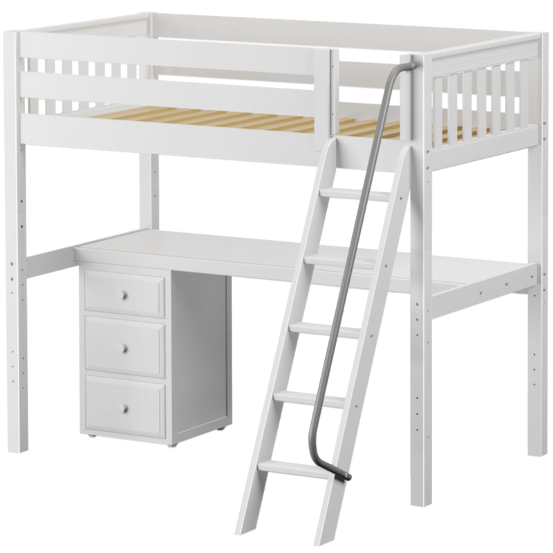 Maxtrix Twin XL High Loft Bed with Angle Ladder + Desk