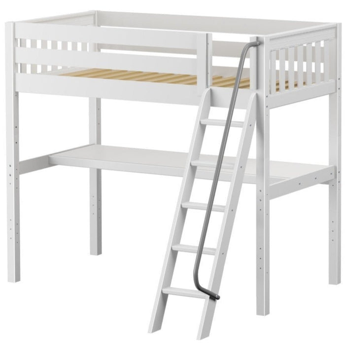 Maxtrix Twin XL High Loft Bed with Angle Ladder + Desk