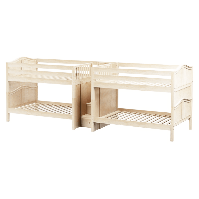 Maxtrix Full Low Quadruple Bunk Bed with Stairs