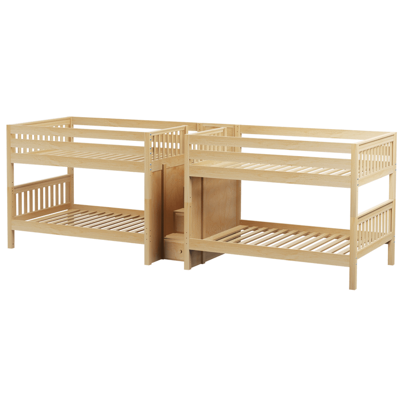 Maxtrix Full XL Quadruple Bunk Bed with Stairs